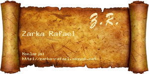 Zarka Rafael névjegykártya